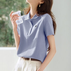 Sweet Youth-boosting Chic Polo Shirt With A Turn-down Collar - Image 8
