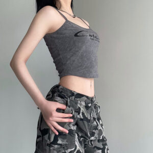 Personalized Simple Print Slim Slim Thin Small Suspenders Sweet And Sexy Navel New Inside The Tank Top - Image 3