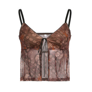 Retro European And American Women's Milk Silk Skin-friendly Small Suspenders Cross-border Sexy Hot Girl Print Straps Bottoming Vest - Image 3