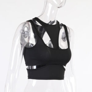 Tops Sexy Sleeveless Hollow Positive And Negative Sports Undershirt Yoga Tops - Image 5
