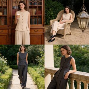 Womens Summer Casual Wide-leg Long Pants Set - Image 8