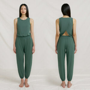 Sports Yoga Suit Jumpsuit Sleeveless And Beautiful Back With Split Design - Image 7