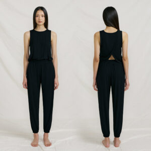 Sports Yoga Suit Jumpsuit Sleeveless And Beautiful Back With Split Design - Image 6