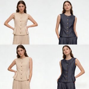 Womens Summer Casual Wide-leg Long Pants Set - Image 5