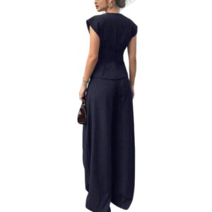 V-neck Sleeveless Wide-leg Pants Set - Image 5