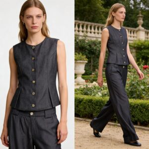 Womens Summer Casual Wide-leg Long Pants Set - Image 9