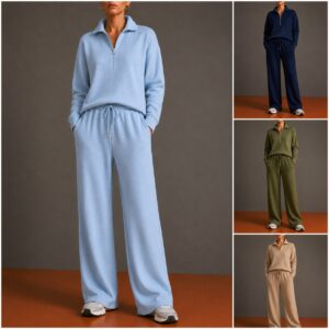Womens Sportswear Set With A Mock Neck And Zipper - Image 9
