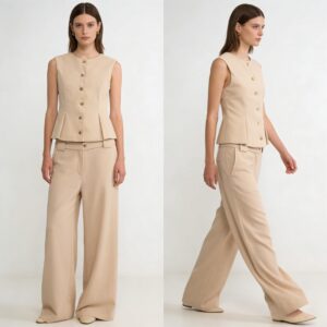 Womens Summer Casual Wide-leg Long Pants Set - Image 6