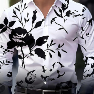 Contrast Color Triangle Collar Long Sleeve Shirt - Image 8