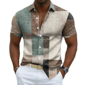 Men's Digital-printed Short-sleeve Polo Shirt - Image 4