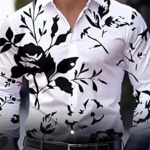 Contrast Color Triangle Collar Long Sleeve Shirt - Image 3