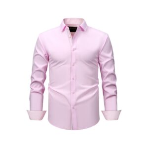 Men's Cross-border Long-sleeve Shirt, Color Contrast Binding, Plaid Color Blocking, Stretch Wrinkle-resistant High-grade Men's Shirt - Image 7