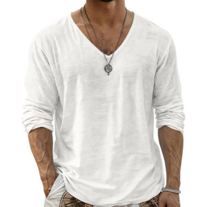 Autumn Winter Loose-fit Cotton-linen Base Layer Top - Image 8